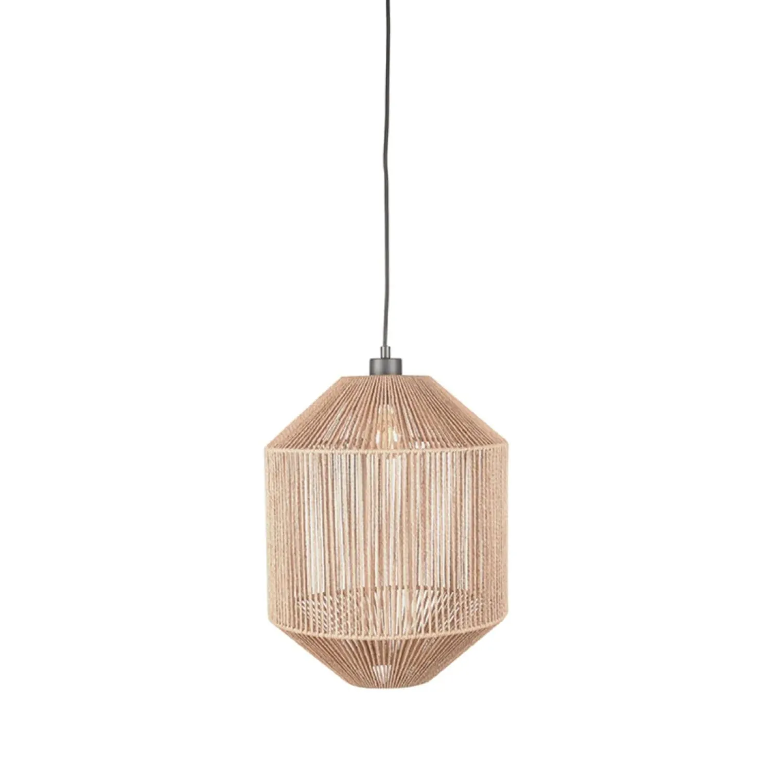 Steinmex Hanglampen|Hanglamp Ibiza Naturel Jute 1-Lichts Cilinder