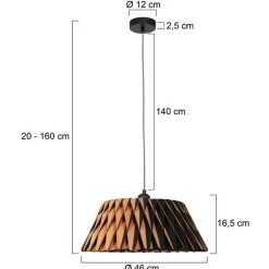 Steinmex Hanglampen|Hanglamp Maze 1-lichts donker hout