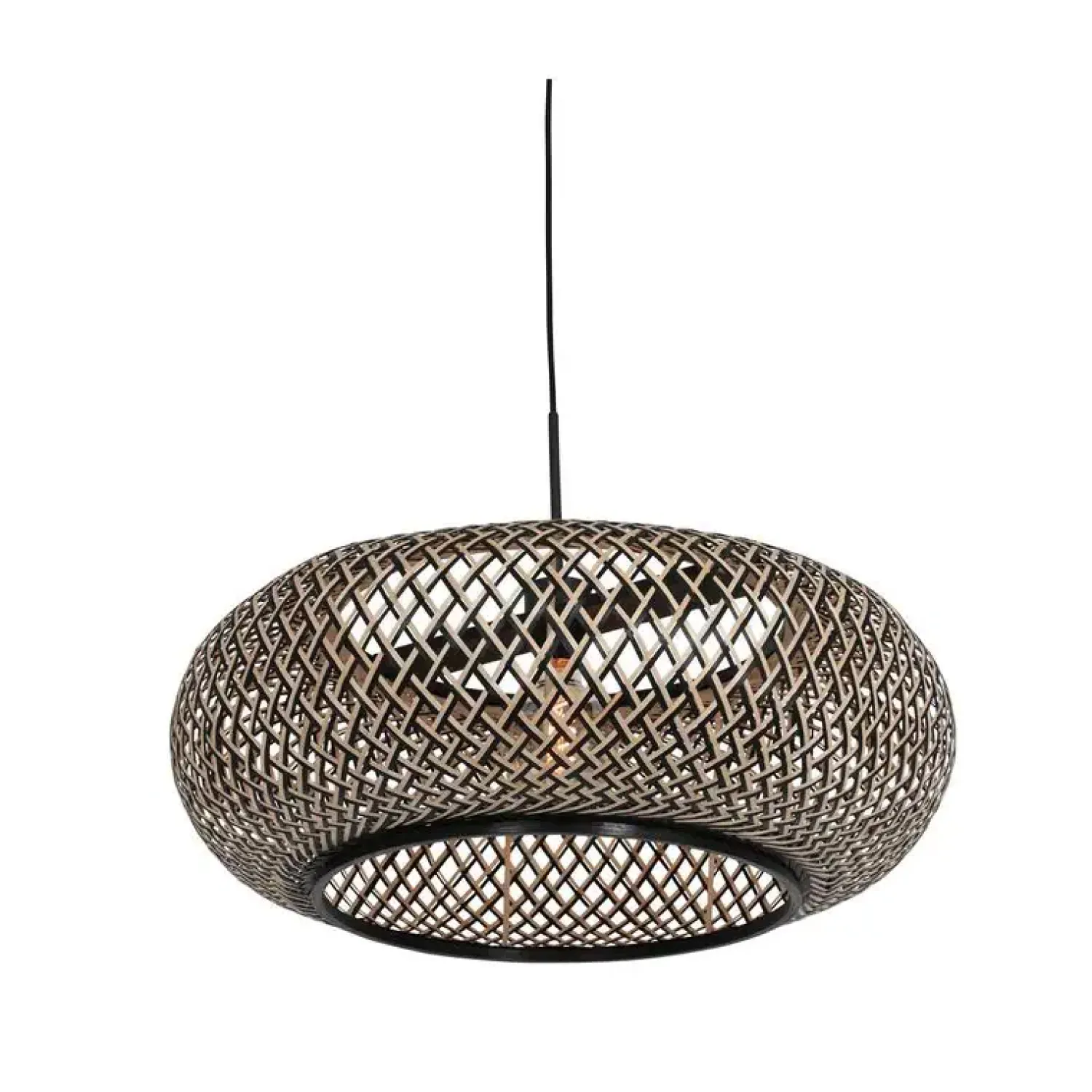 Steinmex Hanglampen|Hanglamp Maze 1-lichts Ovaal Zwart Bruin