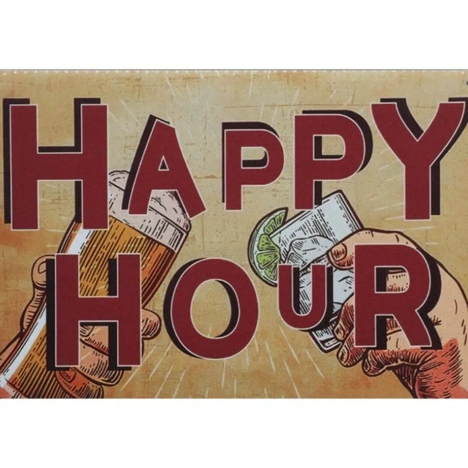 Cavetown Metalen Borden|Happy Hour - metalen bord