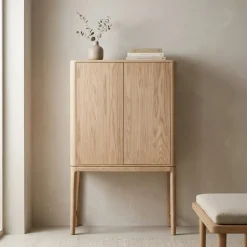 Eleonora Wandkasten|Industriele Kasten|Harvey Wandkast Eikenhout 90 cm