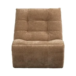 WOOOD Fauteuils|Hein Relaxfauteuil elektrisch geweven rib lichtbruin