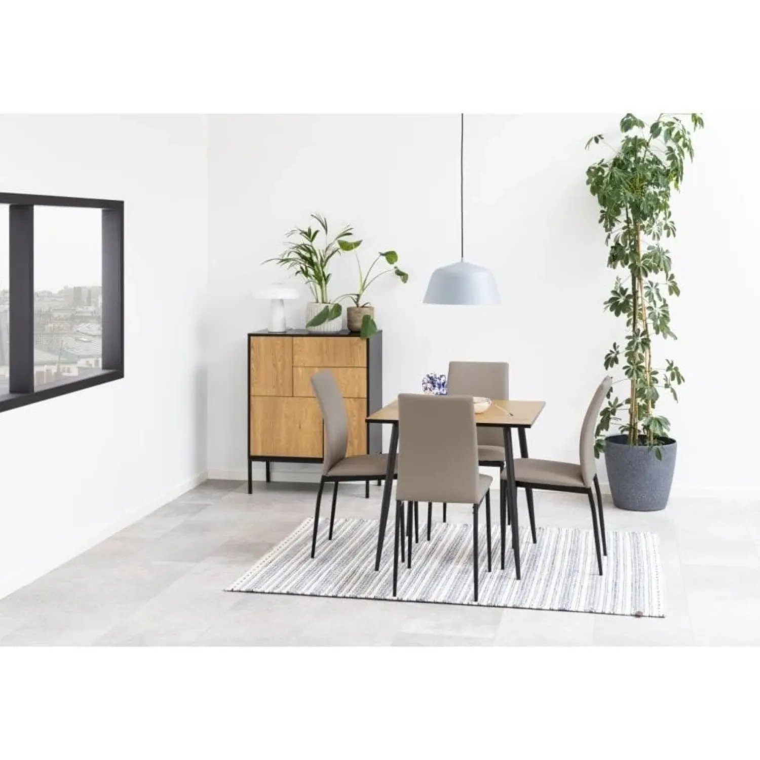 Nordhavn Dressoirs|Industriele Kasten|Hektor Dressoir Zwart/Naturel 80cm