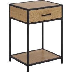 Nordhavn Nachtkastjes|Industriele Kasten|Hektor Nachtkastje Naturel 1 lade 42cm