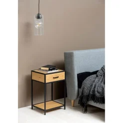 Nordhavn Nachtkastjes|Industriele Kasten|Hektor Nachtkastje Naturel 1 lade 42cm
