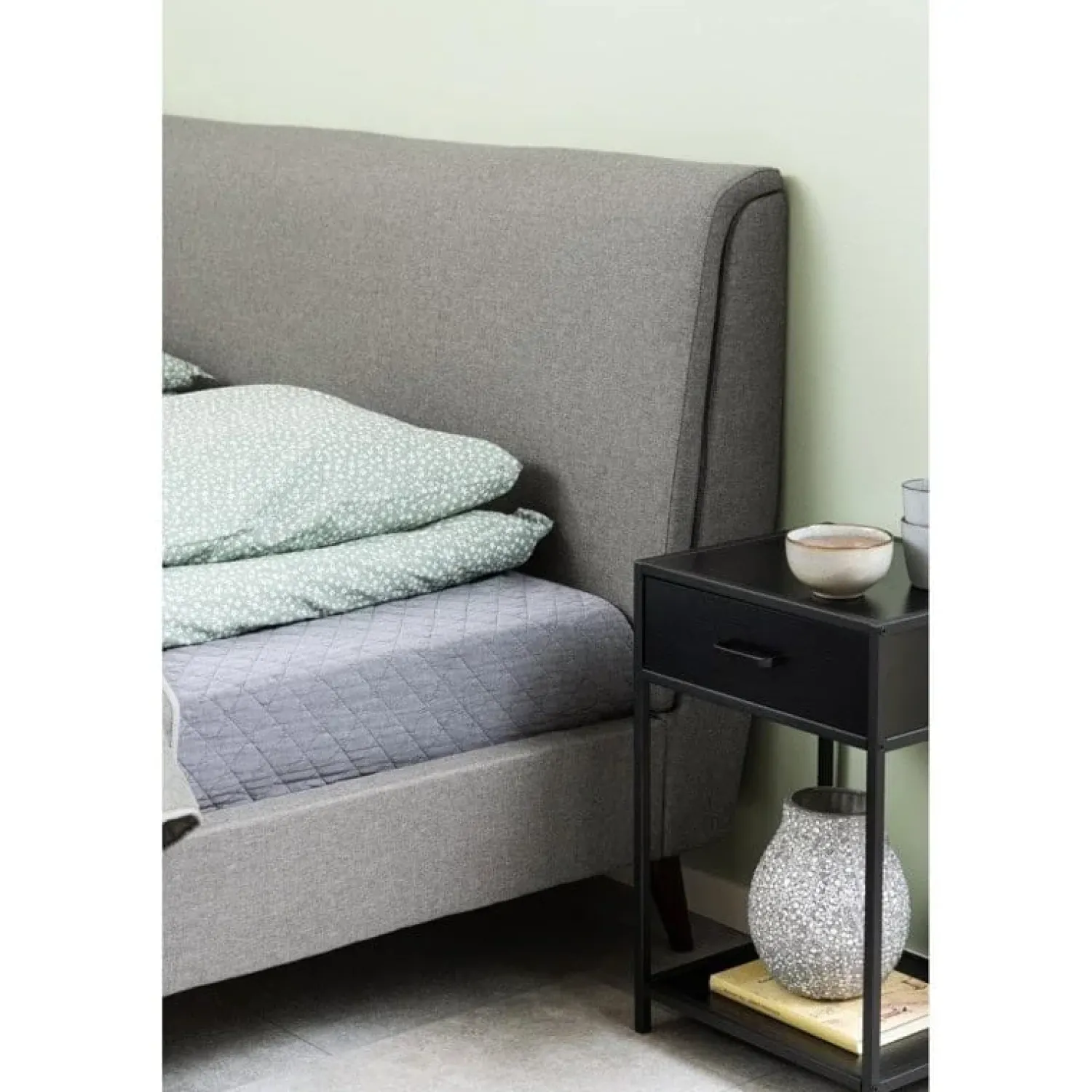 Nordhavn Nachtkastjes|Industriele Kasten|Hektor Nachtkastje Zwart 1 lade 42cm