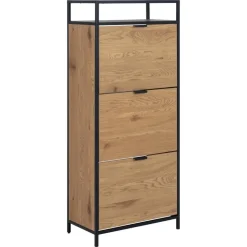 Nordhavn Schoenenkasten|Schoenenkasten|Hektor Schoenenkast 3 lade Naturel 56cm