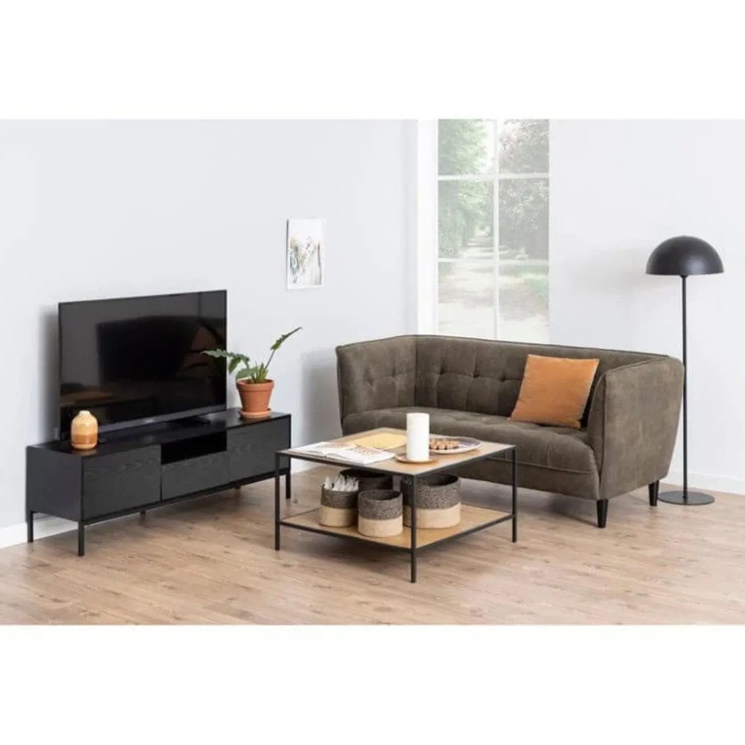 Nordhavn Industriele Kasten|Tv Meubels|Hektor Tv meubel Zwart 140cm
