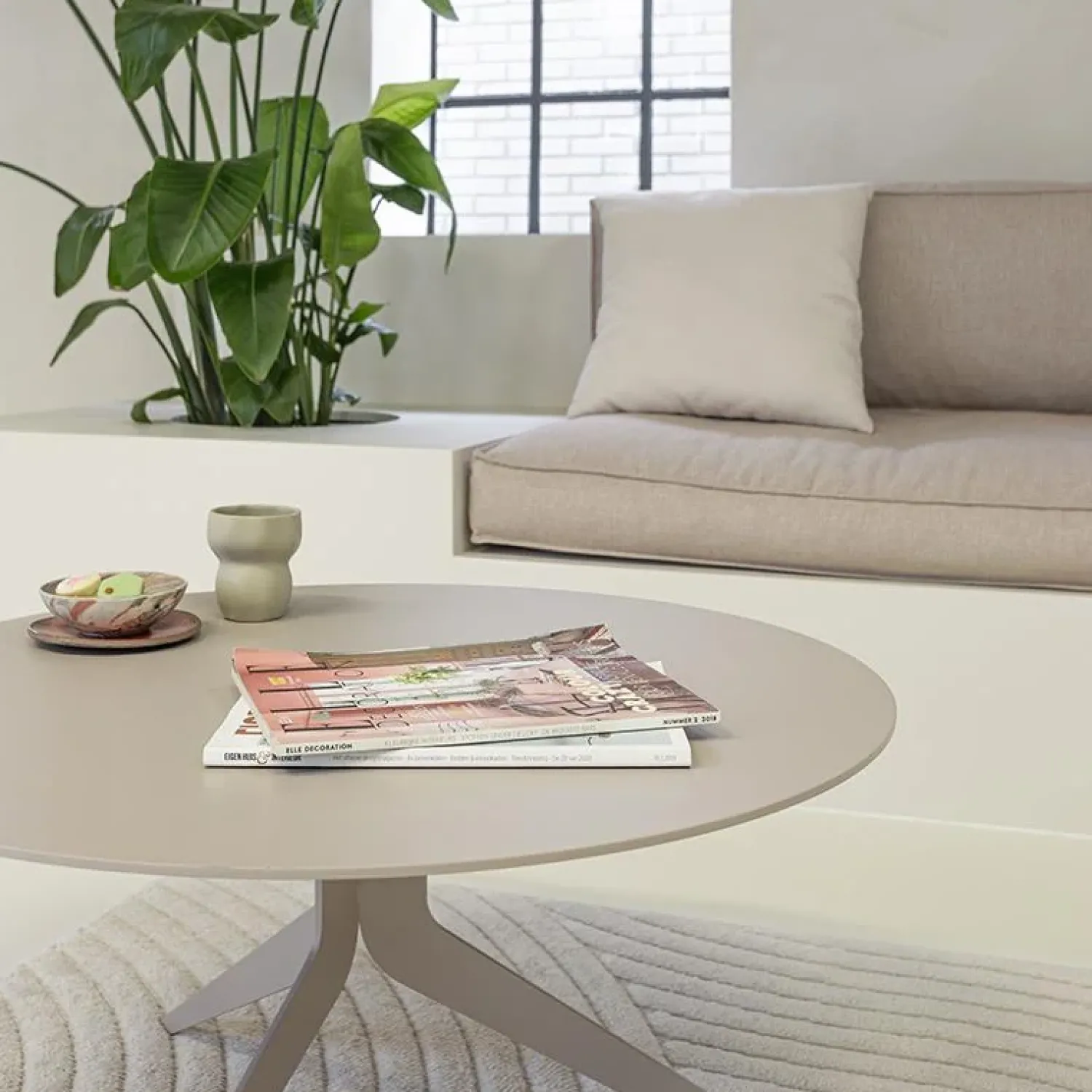 Redin Design Salontafels|Helgen Salontafel rond Taupe 76cm