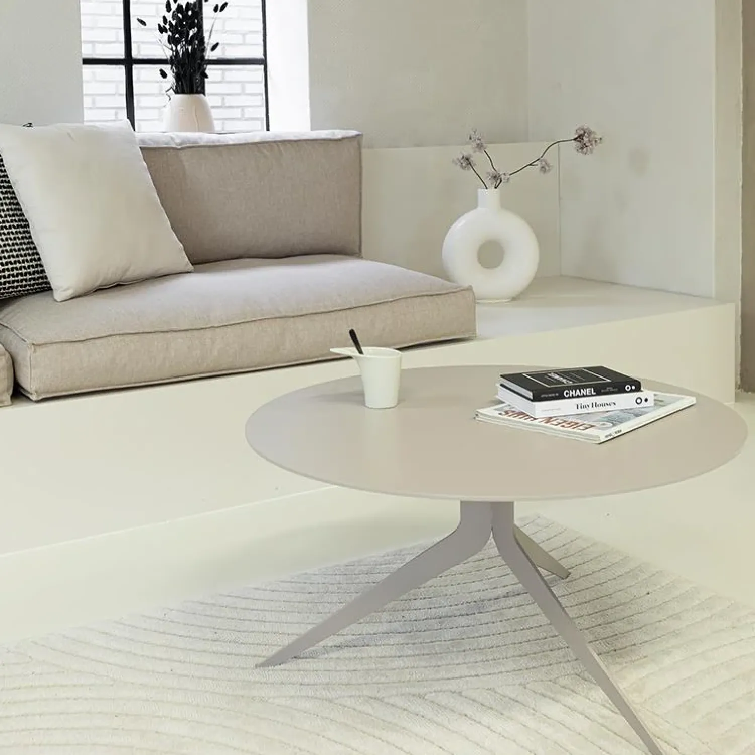 Redin Design Salontafels|Helgen Salontafel rond Taupe 76cm