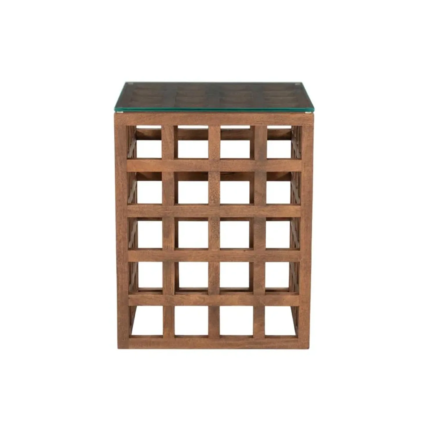 Eleonora Bijzettafels|Heras Bijzettafel Bruin glas 40cm