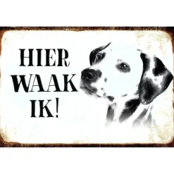 Cavetown Metalen Borden|Hier Waak ik - Dalmatier - metalen bord