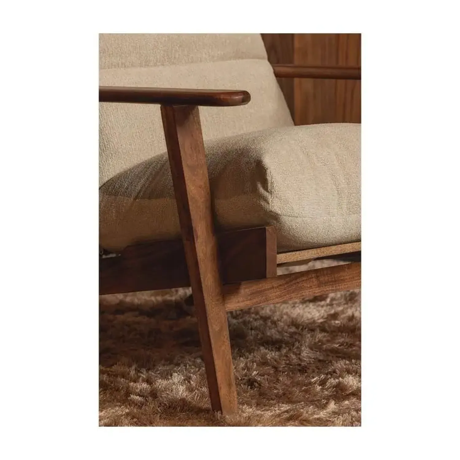 WOOOD Fauteuils|Houston Fauteuil bouclé/hout naturel