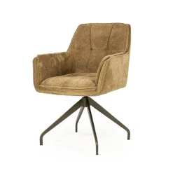 Eleonora Eetkamerstoelen|Hugo Eetkamerstoel Mosterd stof