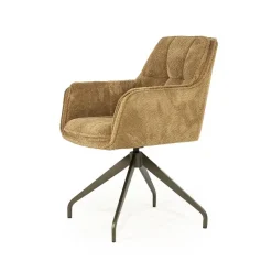 Eleonora Eetkamerstoelen|Hugo Eetkamerstoel Mosterd stof