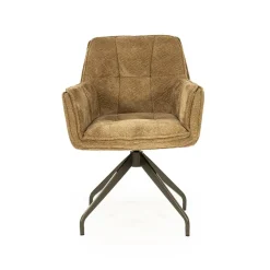 Eleonora Eetkamerstoelen|Hugo Eetkamerstoel Mosterd stof