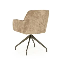 Eleonora Eetkamerstoelen|Hugo Eetkamerstoel Taupe stof