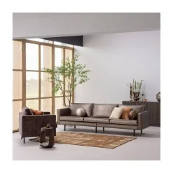 WOOOD Vloerkleden|Ian Handgeweven vloerkleed wol/katoen bruin 170x240cm