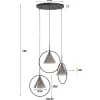 Trading Lighting Hanglampen|Glazen Hanglamp|Indra 3-lichts Hanglamp getrapt Smoke