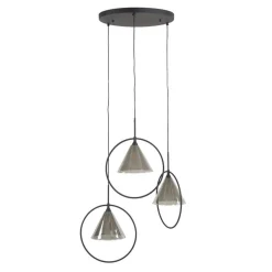 Trading Lighting Hanglampen|Glazen Hanglamp|Indra 3-lichts Hanglamp getrapt Smoke