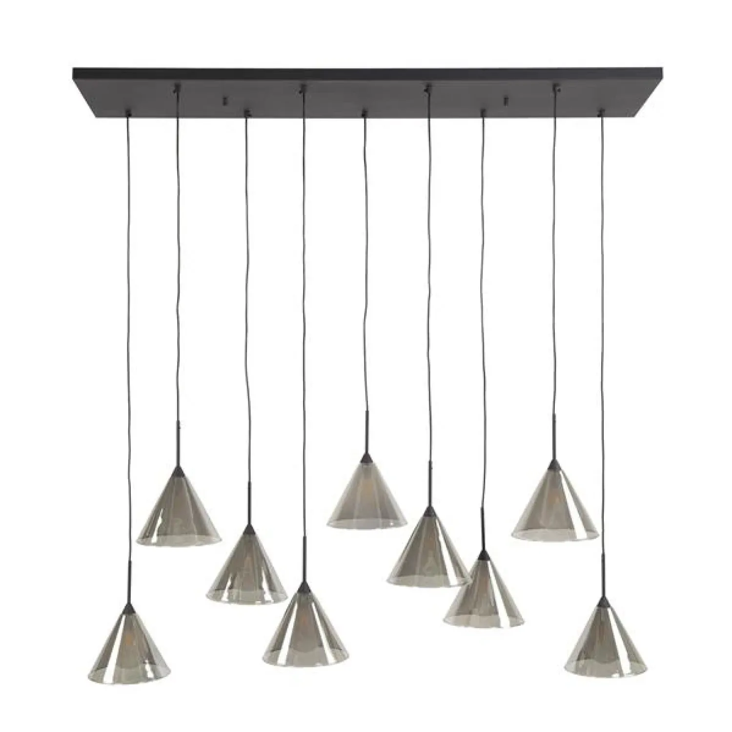 Kalfort Hanglampen|Glazen Hanglamp|Indra 9-lichts Hanglamp Smoke