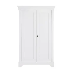 WOOOD Vitrinekasten|Industriele Kasten|Isabel Brocante kast grenen wit 118cm