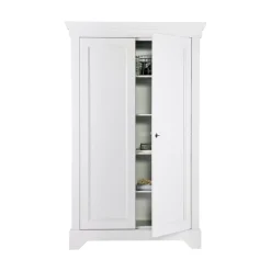 WOOOD Vitrinekasten|Industriele Kasten|Isabel Brocante kast grenen wit 118cm