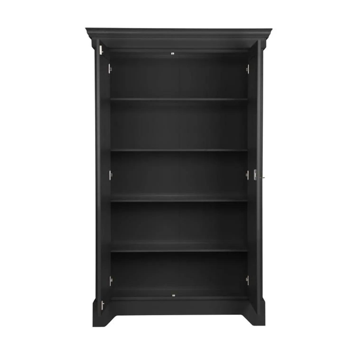 WOOOD Vitrinekasten|Industriele Kasten|Isabel Brocante kast grenen zwart 118cm