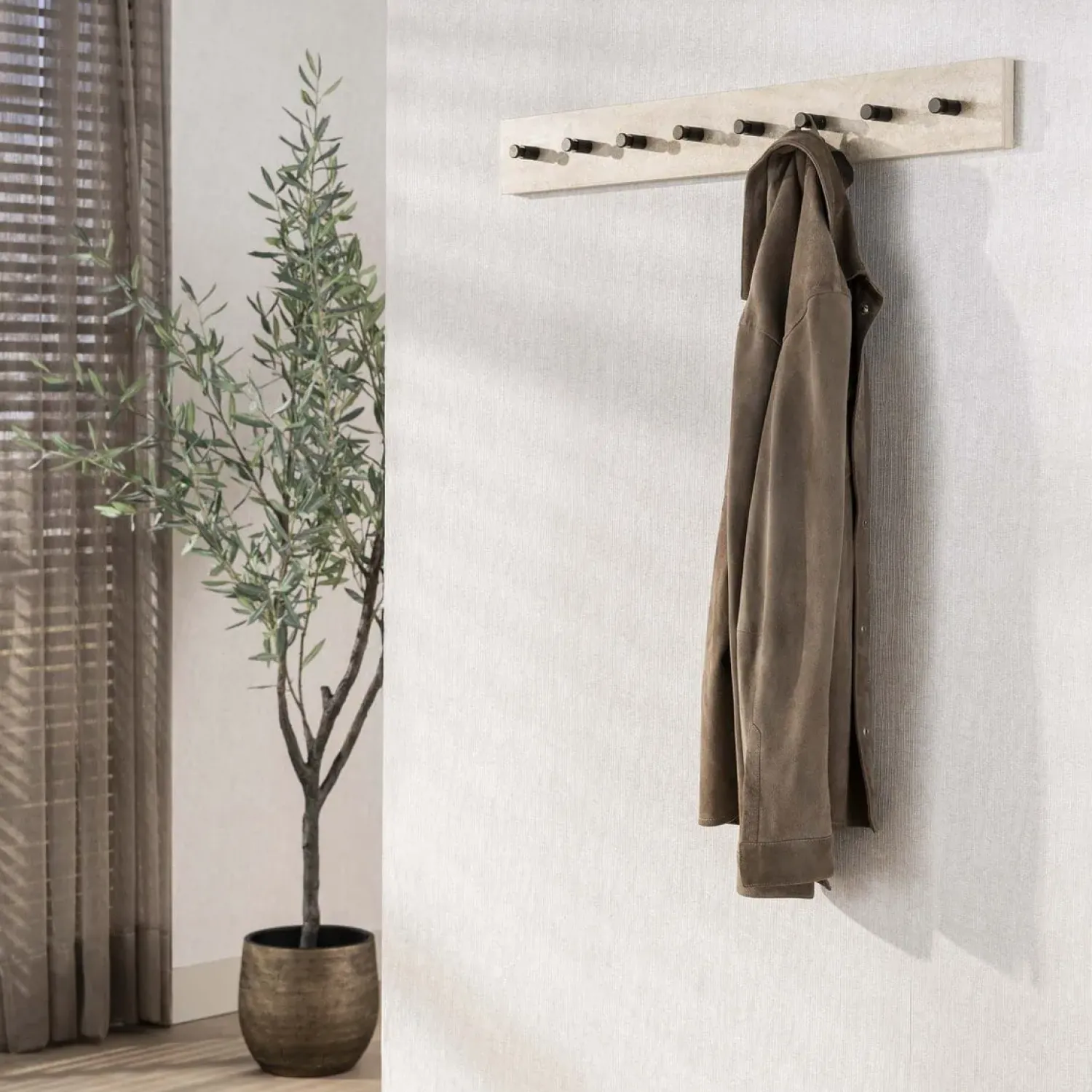Kalfort Kapstokken|Isabella Kapstok 8 haken Travertine 80cm