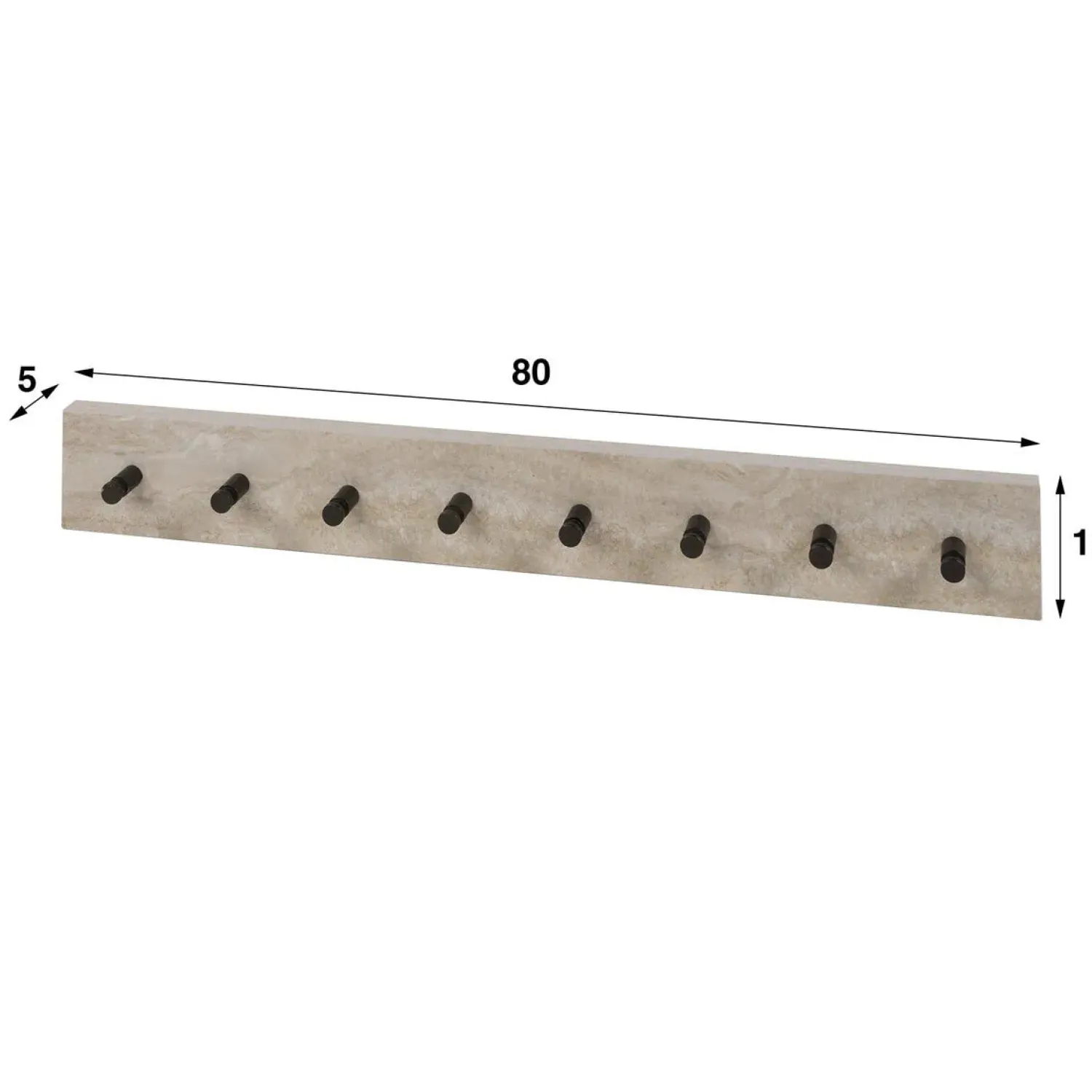 Kalfort Kapstokken|Isabella Kapstok 8 haken Travertine 80cm