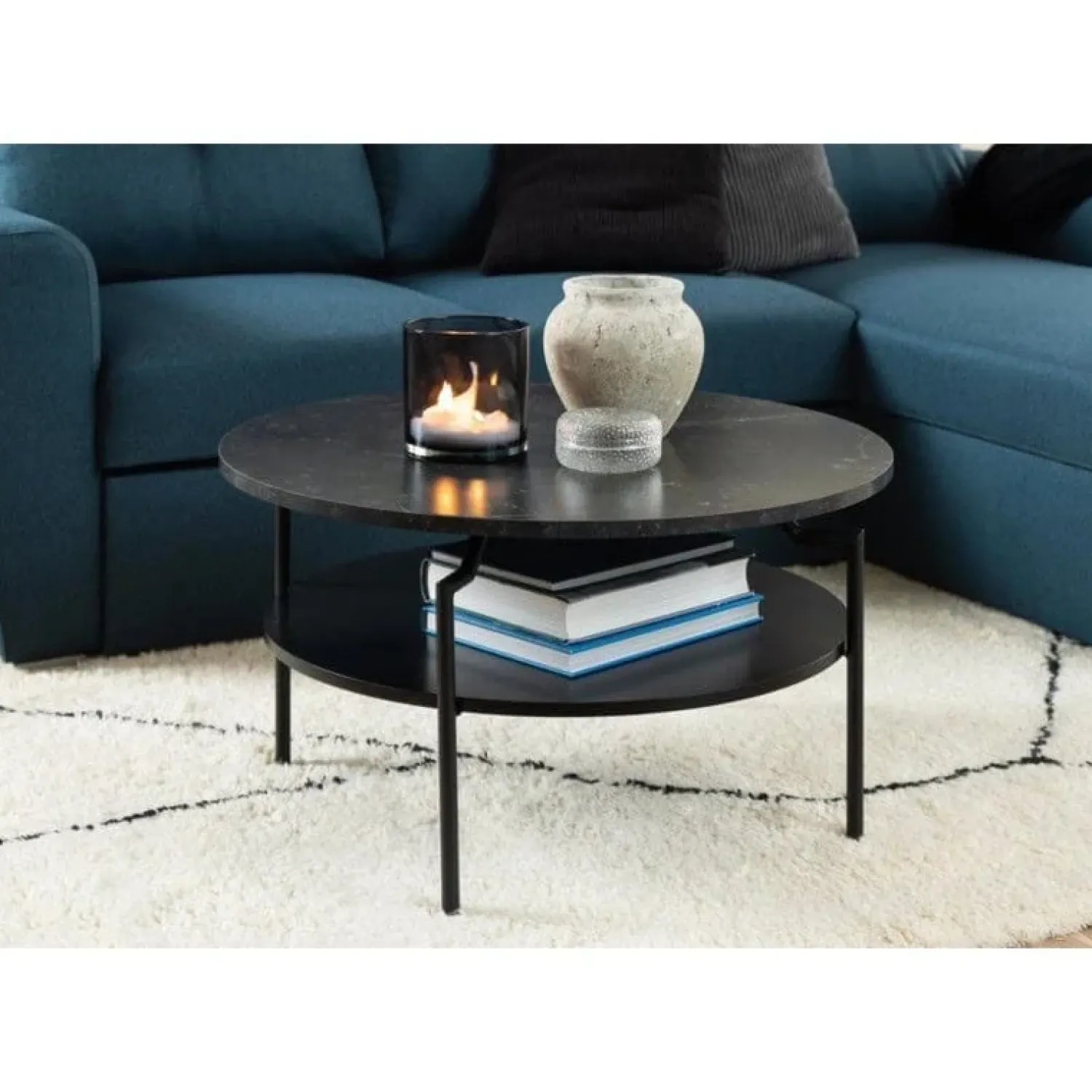 Nordhavn Salontafels|Isandro Salontafel Rond Zwart 80cm