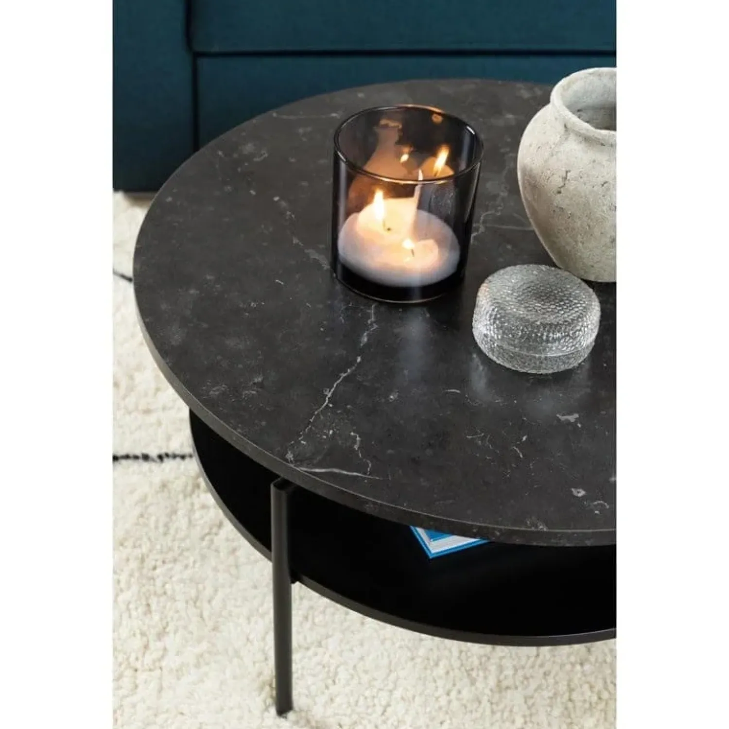 Nordhavn Salontafels|Isandro Salontafel Rond Zwart 80cm