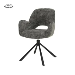 Tower living Eetkamerstoelen|Isola Eetkamerstoel Antraciet stof