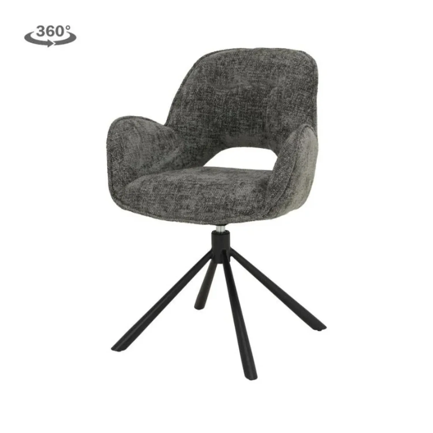 Tower living Eetkamerstoelen|Isola Eetkamerstoel Antraciet stof