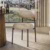 Kalfort Eetkamerstoelen|Jaimy Eetkamerstoel Boucle zand-bruin