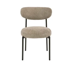 Kalfort Eetkamerstoelen|Jaimy Eetkamerstoel Boucle zand-bruin