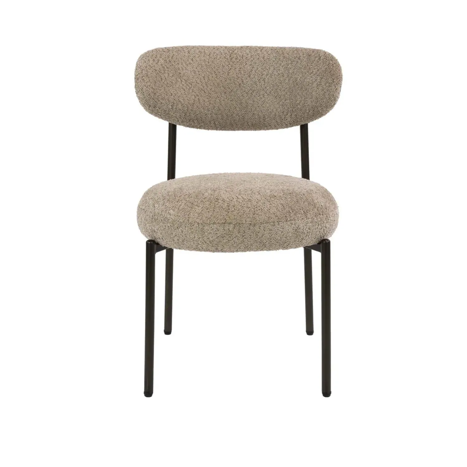 Kalfort Eetkamerstoelen|Jaimy Eetkamerstoel Boucle zand-bruin