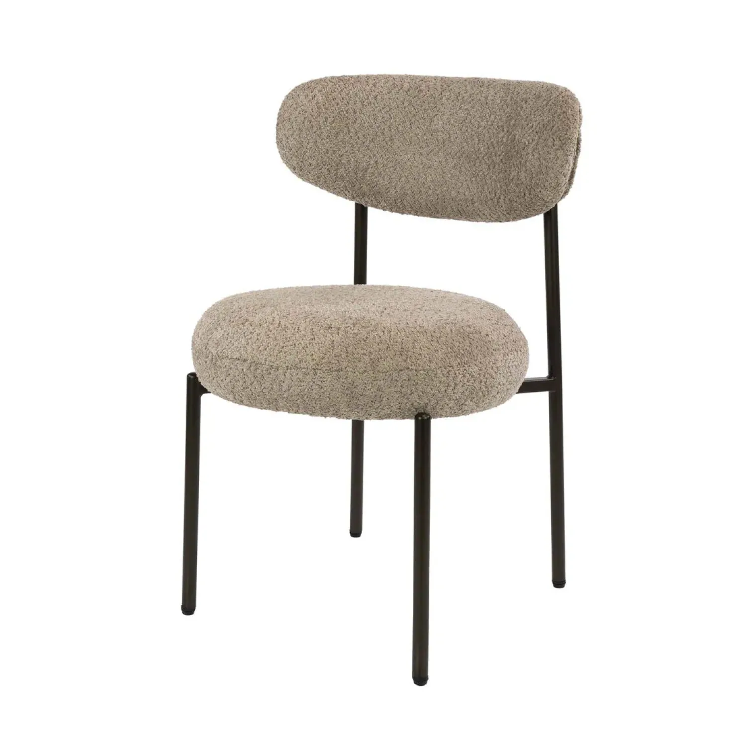 Kalfort Eetkamerstoelen|Jaimy Eetkamerstoel Boucle zand-bruin