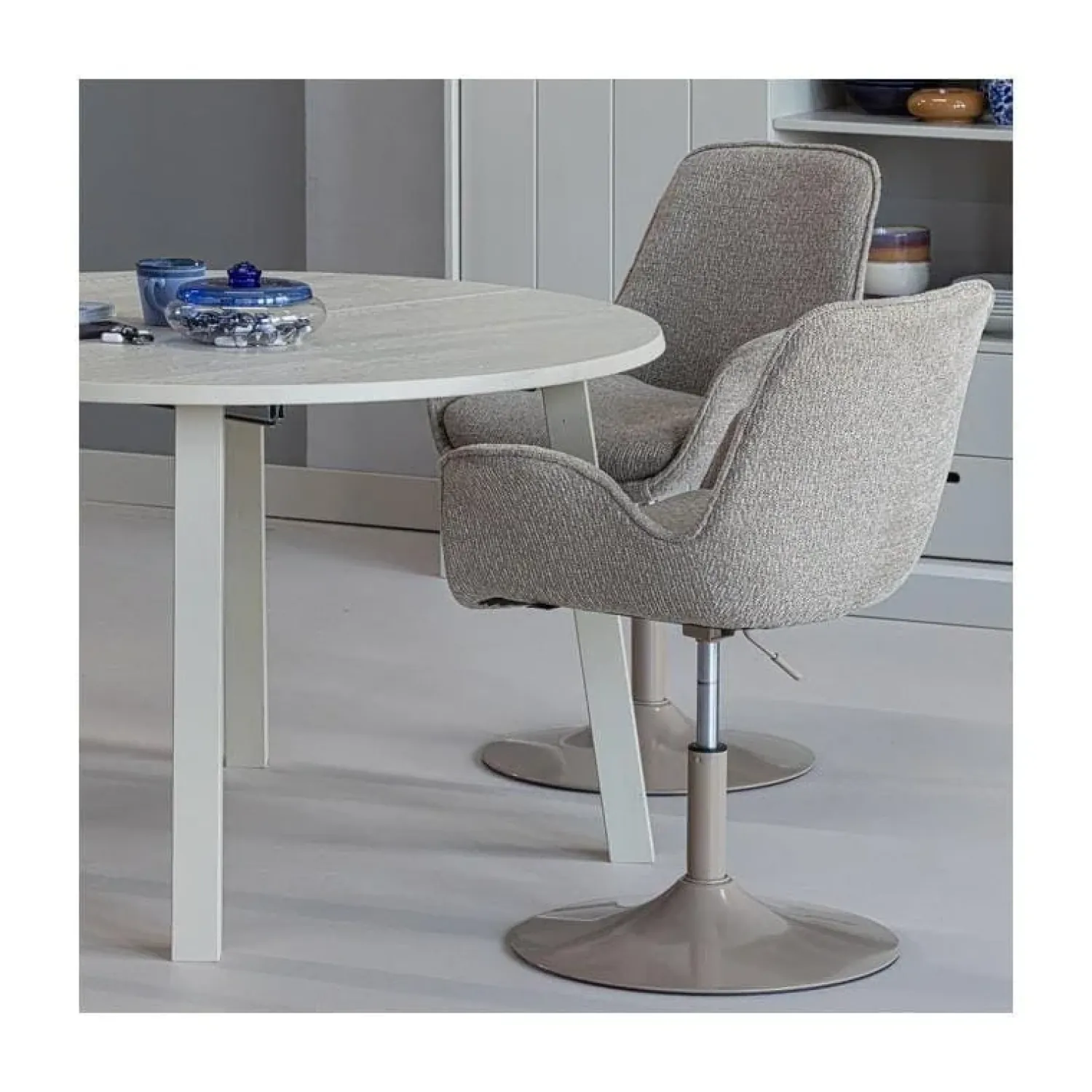 WOOOD Eettafels|Janne Uitschuifbare eettafel rond eiken dakargrau 120/160/200cm
