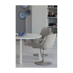 WOOOD Eettafels|Janne Uitschuifbare eettafel rond eiken dakargrau 120/160/200cm