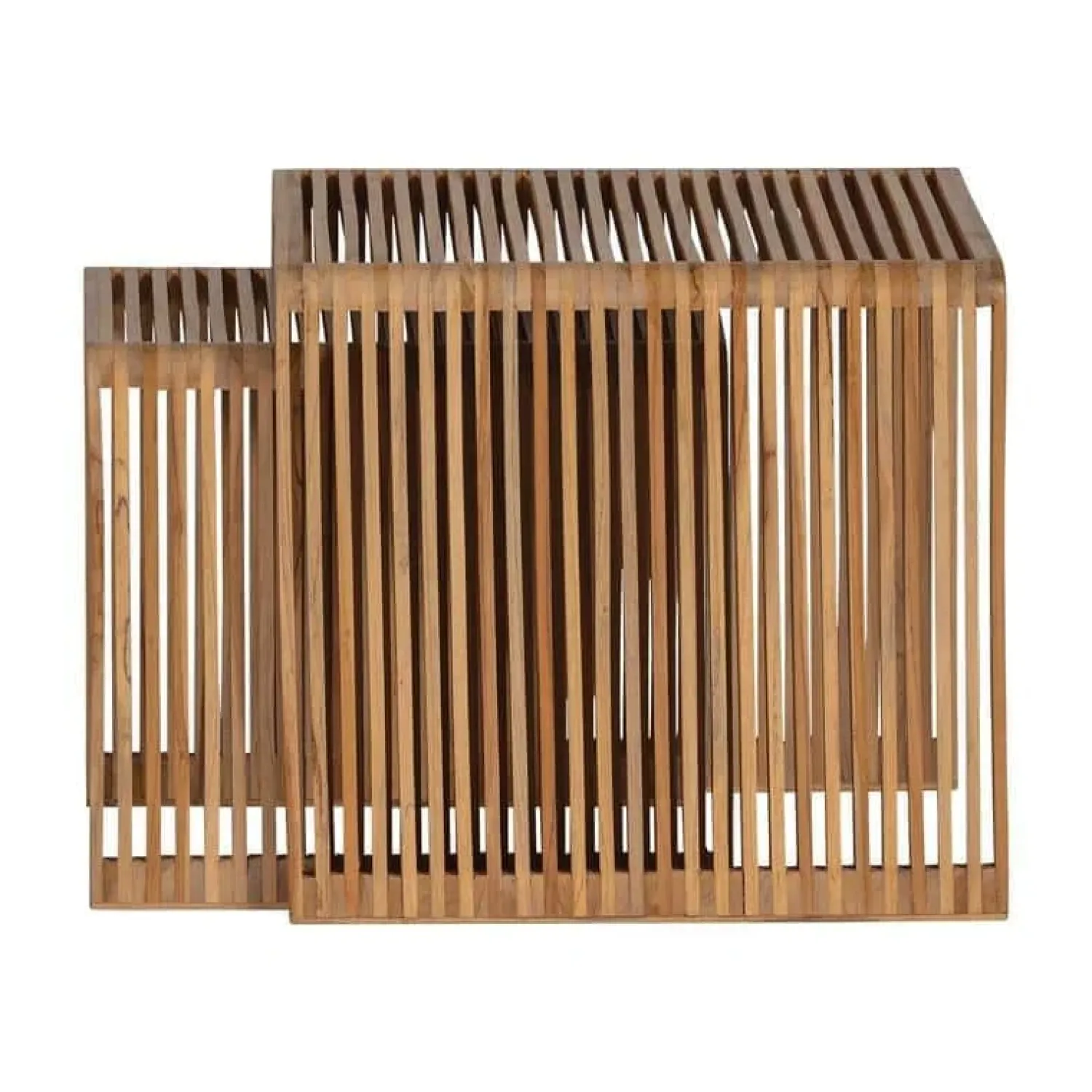 WOOOD Bijzettafels|Jasmijn Bijzettafel recycled teak naturel set van 2