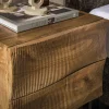 Kalfort Nachtkastjes|Industriele Kasten|Jasmina Nachtkastje 2 lades Mangohout 40cm
