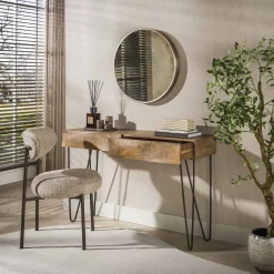 Kalfort Sidetables|Jasmina Sidetable 2 lades Mangohout 120cm