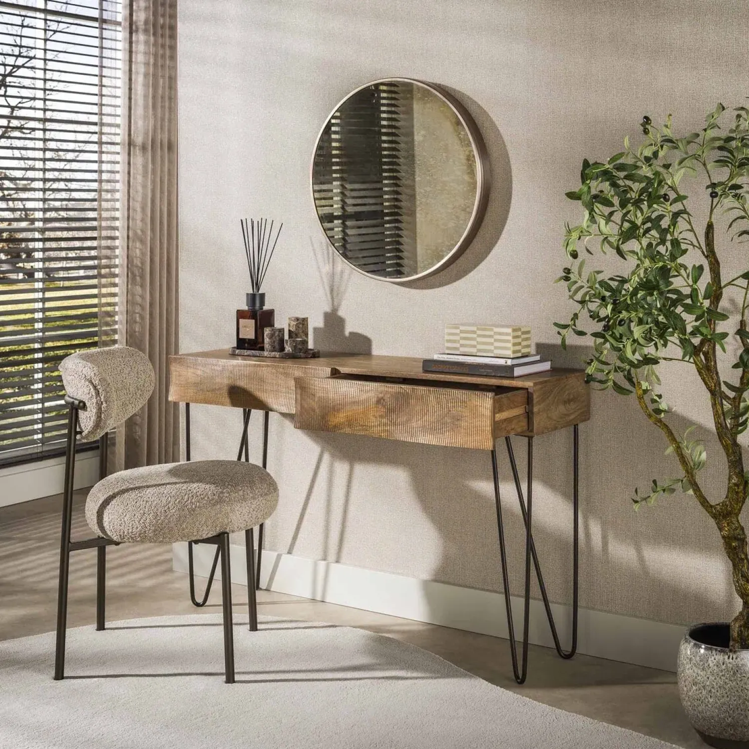 Kalfort Sidetables|Jasmina Sidetable 2 lades Mangohout 120cm