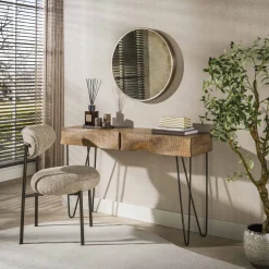 Kalfort Sidetables|Jasmina Sidetable 2 lades Mangohout 120cm