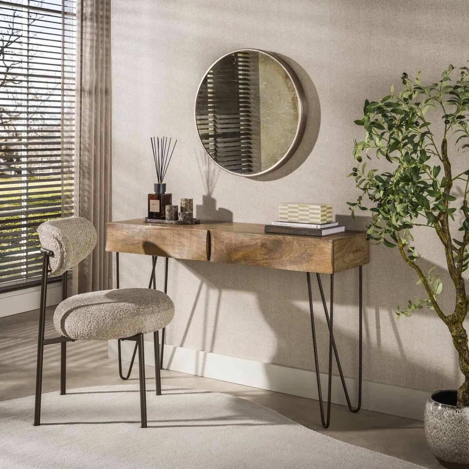 Kalfort Sidetables|Jasmina Sidetable 2 lades Mangohout 120cm
