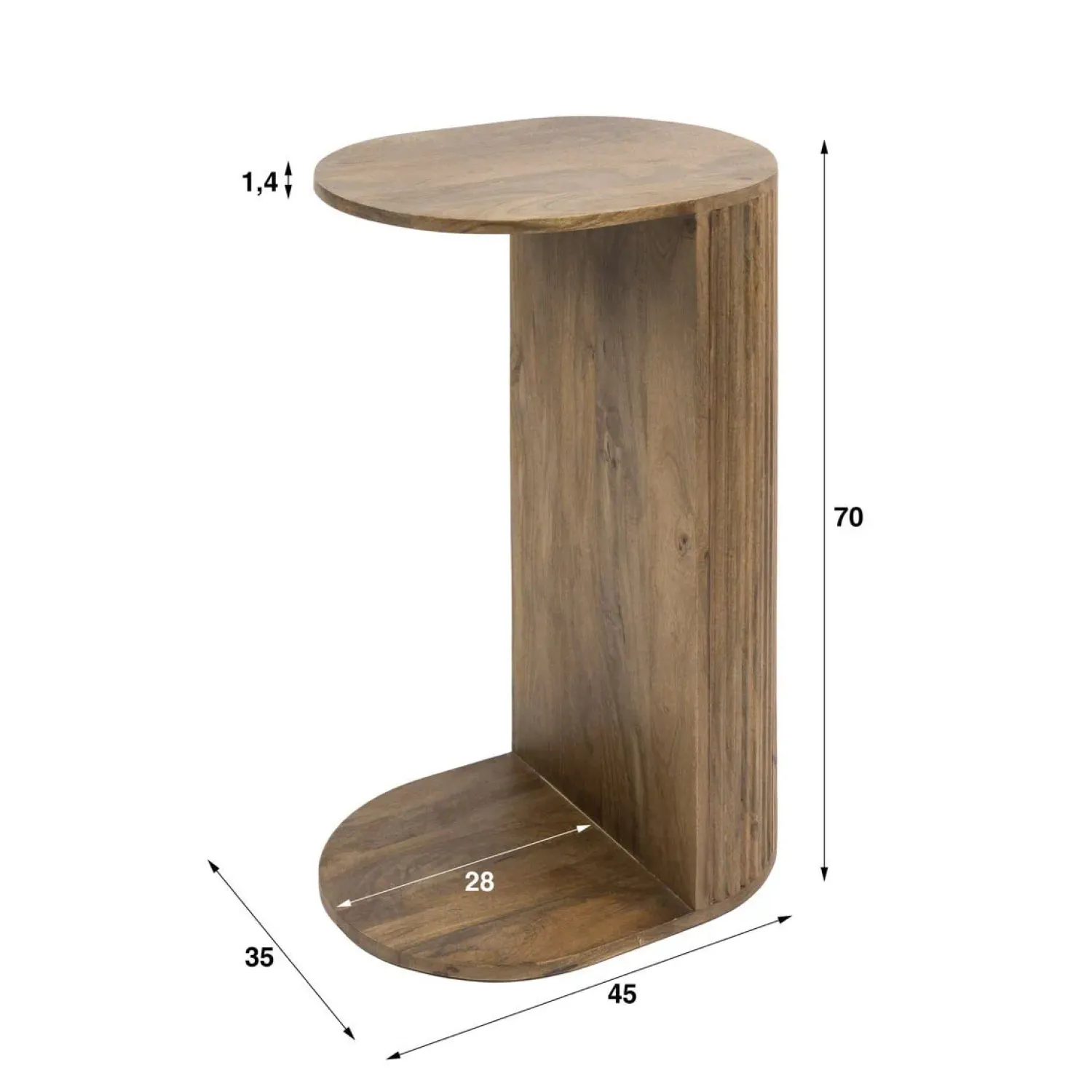 Kalfort Bijzettafels|Jean Bijzettafel Mangohout 35cm