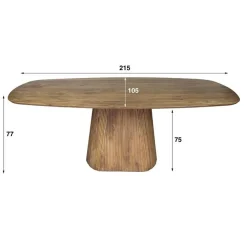 Kalfort Eettafels|Jean Eettafel Deens ovaal Mangohout 215cm
