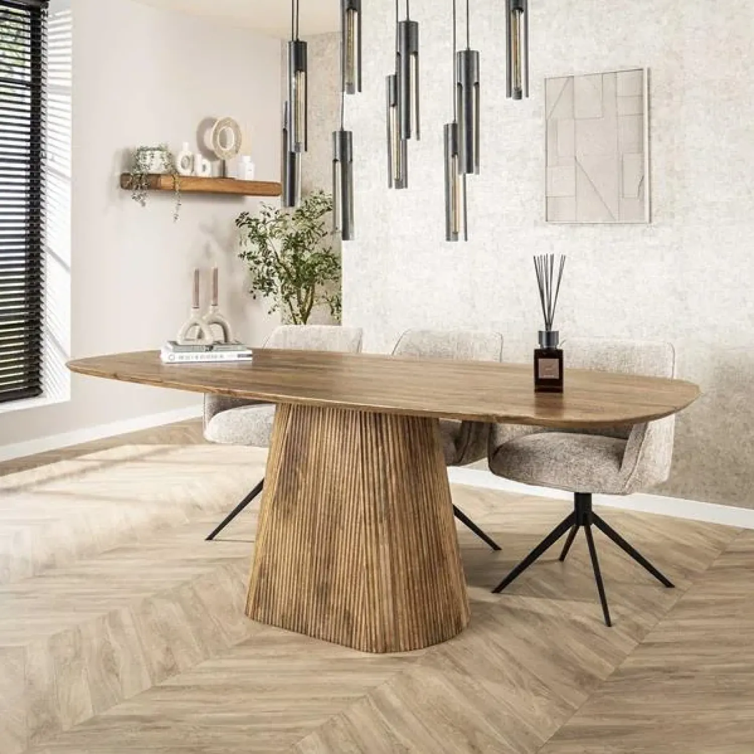 Kalfort Eettafels|Jean Eettafel Deens ovaal Mangohout 215cm
