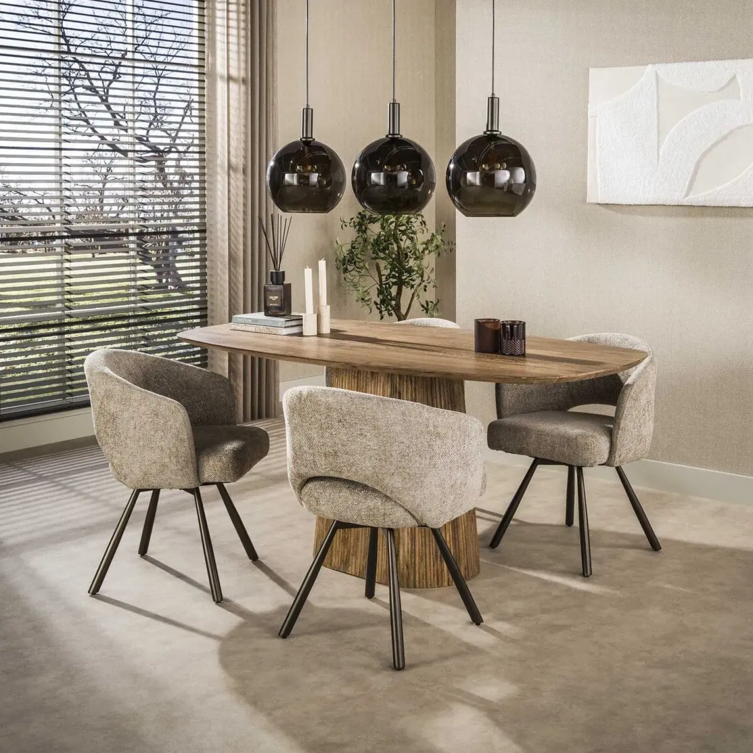 Kalfort Eettafels|Jean Eettafel Deens ovaal Mangohout 180cm